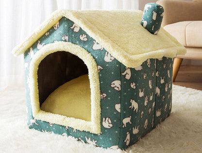 Foldable plushy pet House